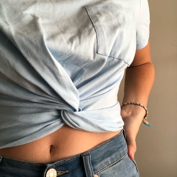 Light Blue Twisted Bluenotes Top - Picture 2 of 5